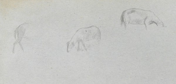 Sketchbook, page 20: Animal Study. Ernest Meissonier (French, 1815-1891). Graphite