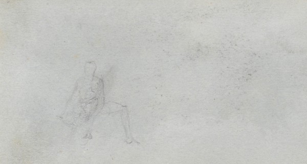 Sketchbook, page 77: Figure Study. Ernest Meissonier (French, 1815-1891). Graphite