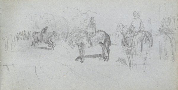 Sketchbook, page 52: Figure Study . Ernest Meissonier (French, 1815-1891). Graphite;