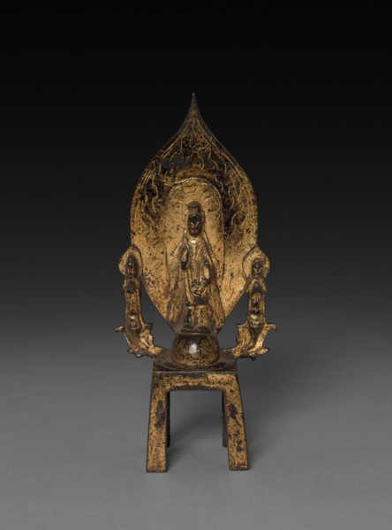 Sakyamuni with Two Attendants, 7th Century. China, Sui dynasty (581-618). Gilt bronze;