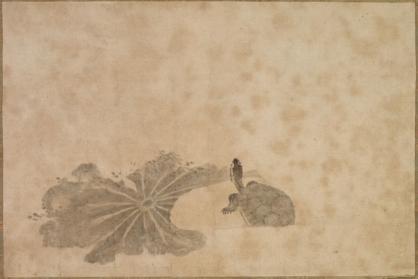 Turtle in a Lotus Pond, 18th century. Japan, Edo period (1615-1868). Hanging scroll; ink on paper;