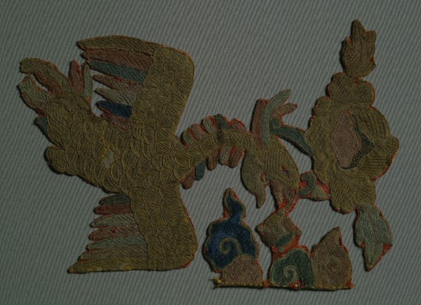 Phoenix and Tree Peony, 14th century. China, 14th century. Needleloop embroidery; silk and silver