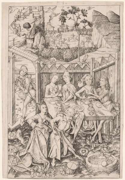 The Garden of Love (Large Plate), c. 1465. Master E. S. (German). Engraving