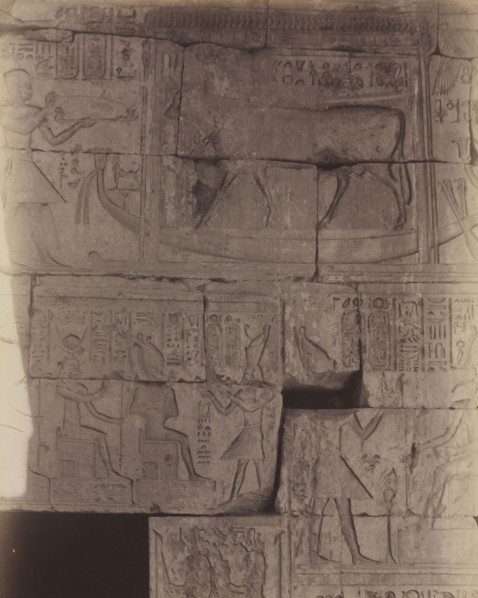 Deir el-Medineh, Sacred Barge, c. 1870s - 1880. Antonio Beato (British, c. 1825-1903). Albumen