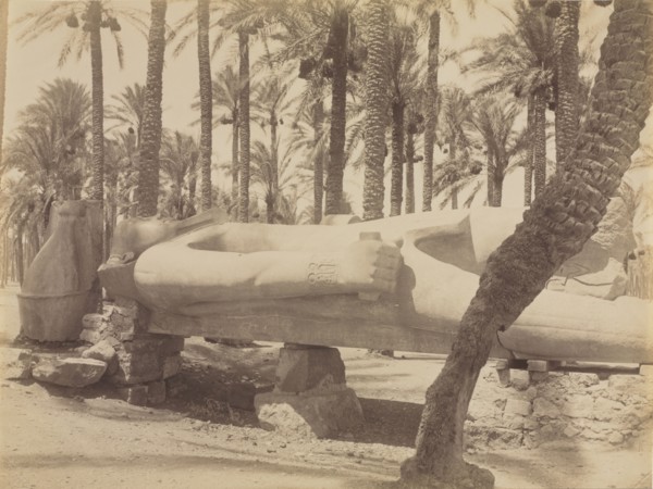 Statue of Ramesses at Saqqara, c. 1870s - 1880s. Antonio Beato (British, c. 1825-1903). Albumen