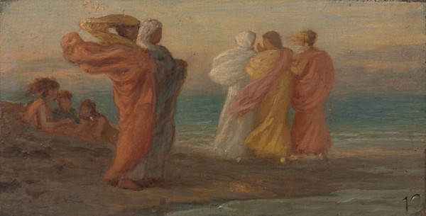 The Music Party, c. 1875. Elihu Vedder (American, 1836-1923). Oil on panel; unframed: 9.2 x 17.9 cm