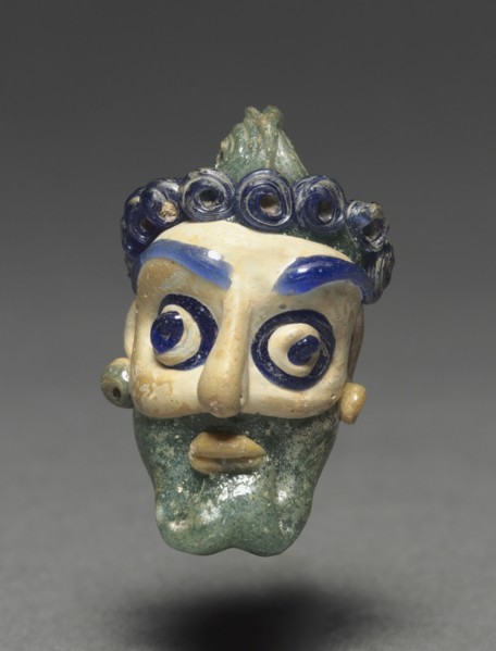 Head Pendant, 600-500 BC. Lebanon, Syro-Phoenicia, 6th - 5th centuries B.C.. Glass; overall: 3.5 x