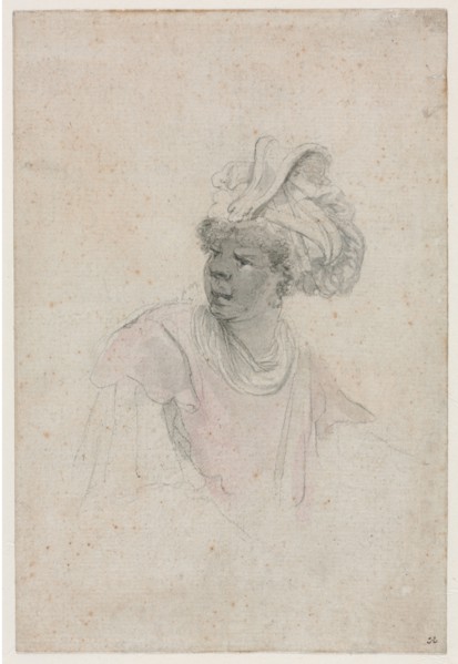 Study of a Moor, Facing to the Left, c. 1657. Stefano Della Bella (Italian, 1610-1664). Black chalk