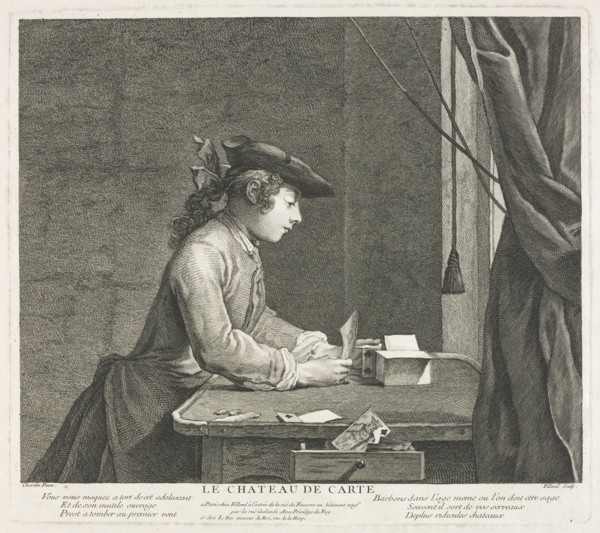 House of Cards. Pierre Filloeuil (French, 1696-aft 1734), after Jean-Siméon Chardin (French,