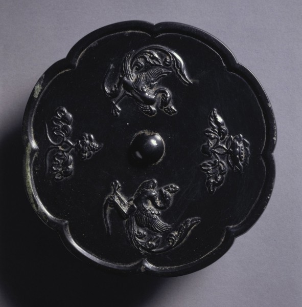 Lobed Mirror with Paired Phoenixes and Floral Displays, 700s. China, Tang dynasty (618-907).