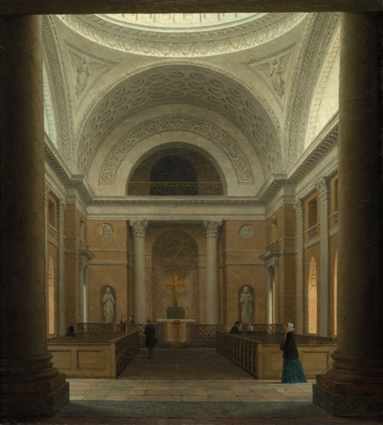 The Slotskirken of Christiansborg, Copenhagen, c. 1850s. Heinrich Hansen (Danish, 1821-1890). Oil
