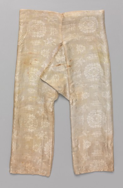 Prince's trousers and lining, 700s. China, Tang dynasty. Twill damask: silk; overall: 52 x 28 cm