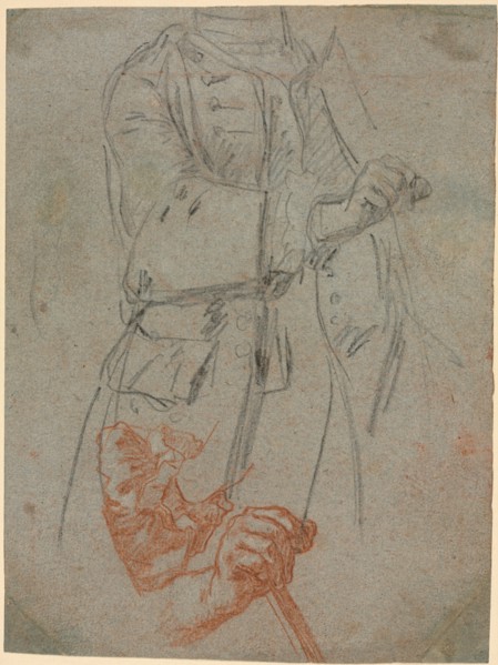 Studies of a Costume, Sleeve, and Hand, c. 1747. Pietro Longhi (Italian, 1702-1785). Black chalk
