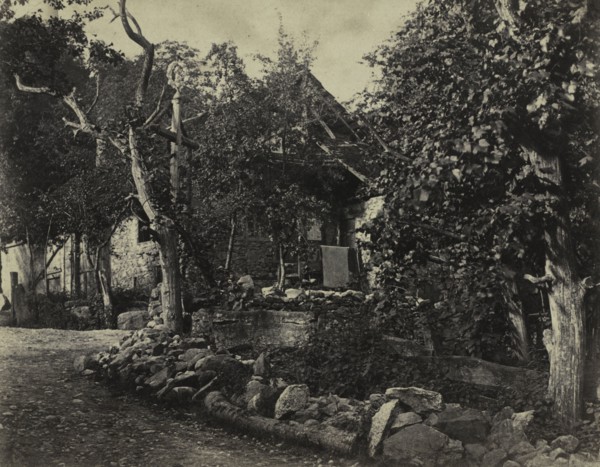 Rural Scene with Stone Building and Cross, c. 1857. Charles-Fortunat-Paul-Casimir Perier (French,