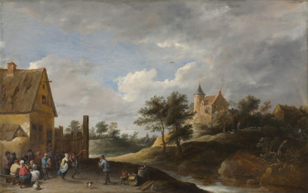 Landscape with Peasants Dancing, c. 1645-1650. David Teniers (Flemish, 1610-1690). Oil on wood;