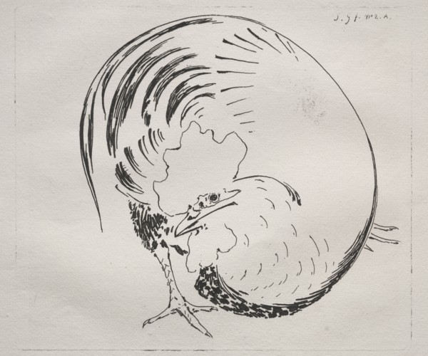The High-Fired Service: Rooster (counterproof), c. 1860. Félix Bracquemond (French, 1833-1914).