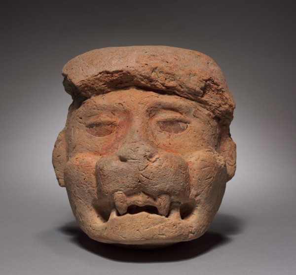 Architectural Sculpture Fragment, c. 700-1000. Mexico, Oaxaca, Zapotec. Unfired clay, covered with