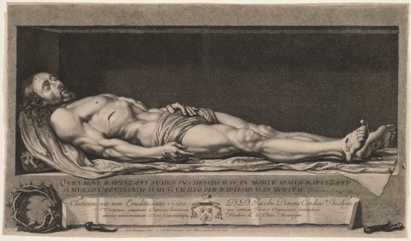 The Body of Christ in the Sepulchre, 1654. Nicolas de Platte-Montagne (French, 1631-1706), after
