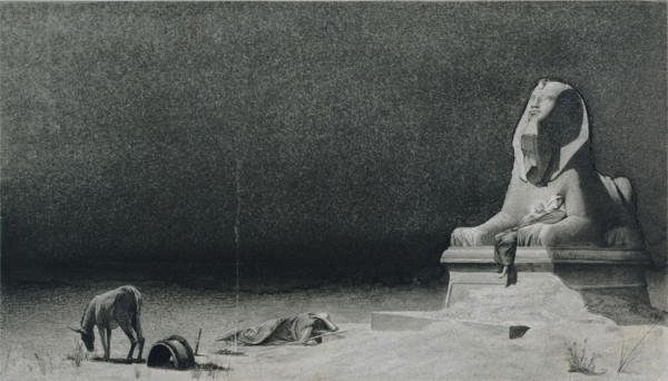 The Rest on the Flight into Egypt (recto), c. 1879-80. Luc-Olivier Merson (French, 1846-1920). Gray