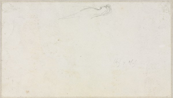 Sketch of a Sphinx [?] (verso), c. 1879-80. Luc-Olivier Merson (French, 1846-1920). Black chalk ;