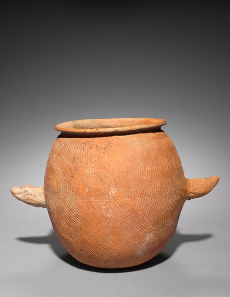 Jar with Horn-Shaped Handles, 100s. Korea, Three Kingdoms period (57 BC-AD 668). Earthenware with