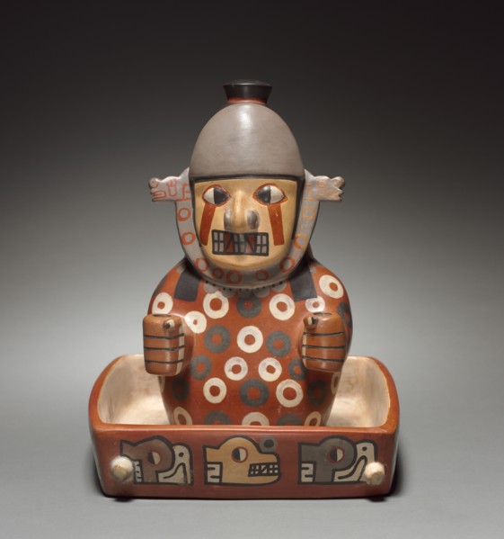 Figure in a Litter, 500-900. Wari (Pachacamac) style, Middle Horizon, Epoch 2. Earthenware with