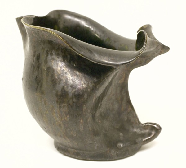 Pitcher, c. 1900. George E. Ohr (American, 1857-1918). Stoneware; overall: 10.6 x 12.5 x 9.1 cm (4