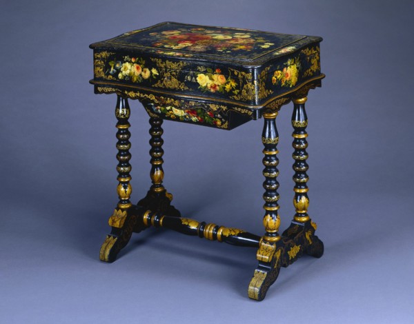 Work Table, c. 1850. Attributed to Hart, Ware and Co. (American). Wood with painted decoration;