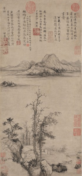 A Scholar's Retreat amid Autumn Trees, Ming dynasty (1368-1644). Wang Fu (Chinese, 1362-1416).