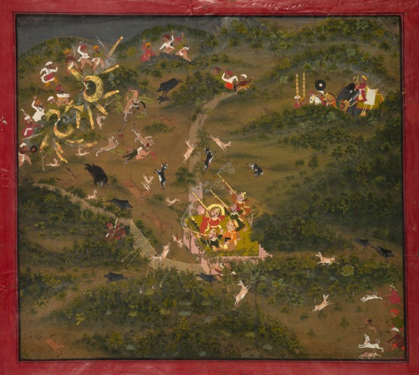 Maharaja Jagat Singh Hunting, 1734-1751. India, Rajasthan, Udaipur School, Jagat Singh reign