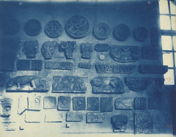 Casts of Architectural Details in a Studio, c. 1868. Adolphe Terris (French, 1820-1900). Cyanotype
