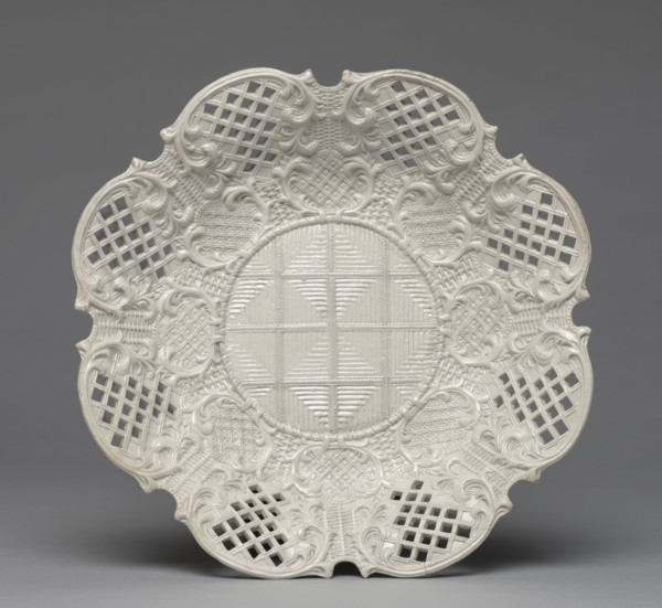 Plate, c. 1760. Staffordshire Factory (British). Stoneware, salt-glaze; diameter: 30.5 cm (12 in.);