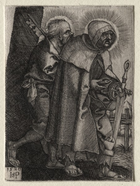 Christ and the Apostles: St. Peter and St. Paul, 1520. Hans Sebald Beham (German, 1500-1550).