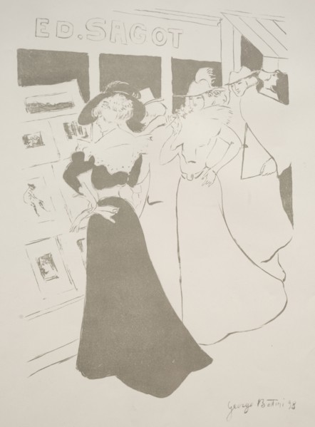 Sagot's Gallery, 1898. Georges Alfred Bottini (French, 1874-1907). Color separation proof in gray;