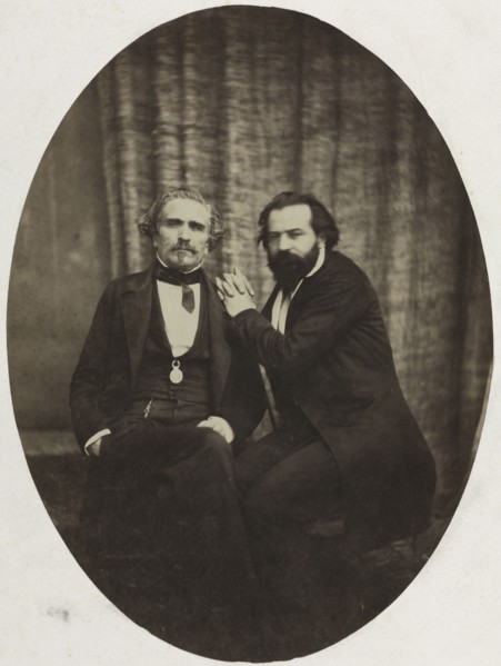 Portrait of the Actor Pierre Bocage and Friend, c. 1860. Eugène Colliau (French). Albumen print