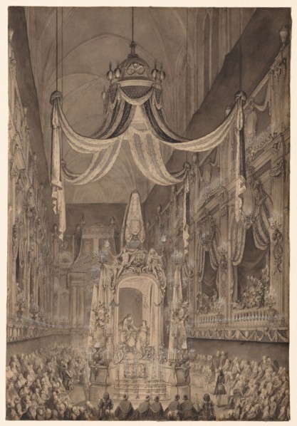 Funeral for Marie-Thérèse of Spain, Dauphine of France, in the Church of Nôtre Dame, Paris, on
