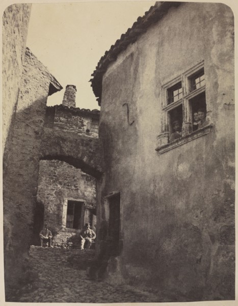 View of a Village, late 1850s. Domini (French, 1829-1895). Albumen print from wax paper negative;