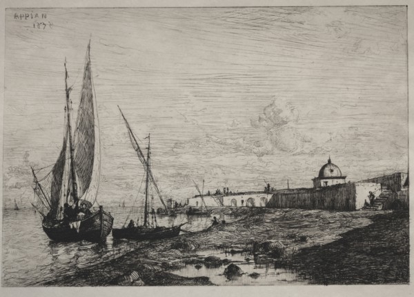 The Port at San Remo, 1878. Adolphe Appian (French, 1818-1898). Etching; sheet: 32.5 x 45.8 cm (12