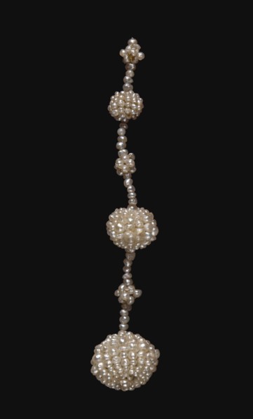Earring (Parure), c. 1850. England, 19th century. Seed pearl on Mother-of-Pearl; overall: 6.3 cm (2