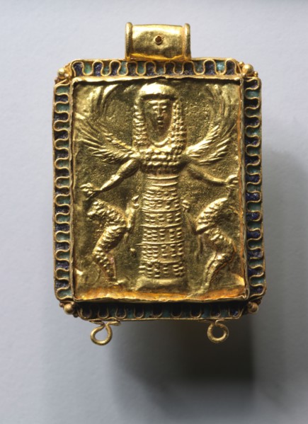 Daedalic Pendant with Potnia Theron (Mistress of the Animals), 650-600 BC. Eastern Greece, Rhodian,