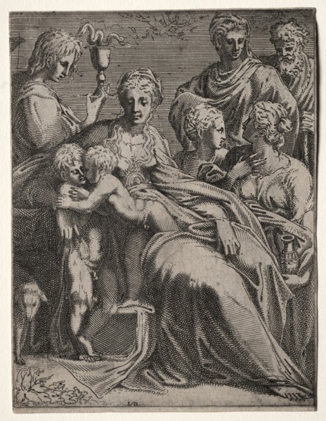 Sacred Conversation, 1540s. Léon Davent (French), after Parmigianino (Italian, 1503-1540). Etching;