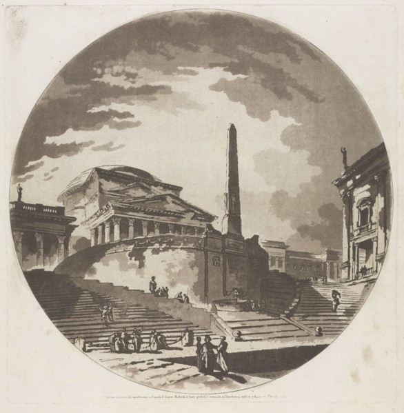 View of the Rotunda with Stairs on the Tiber, 1766. Jean-Claude-Richard de Saint-Non (French,