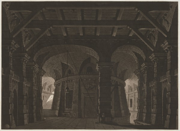 Subterranean Jail for the Stage, 1788. Abel Schlicht (German, 1754-1826). Etching and aquatint;