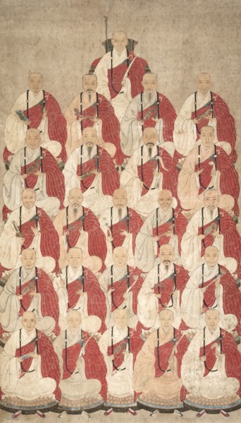 Portrait of Buddhist Monks of Obaku Sect, 1600s. China, Qing dynasty (1644-1911). Hanging scroll