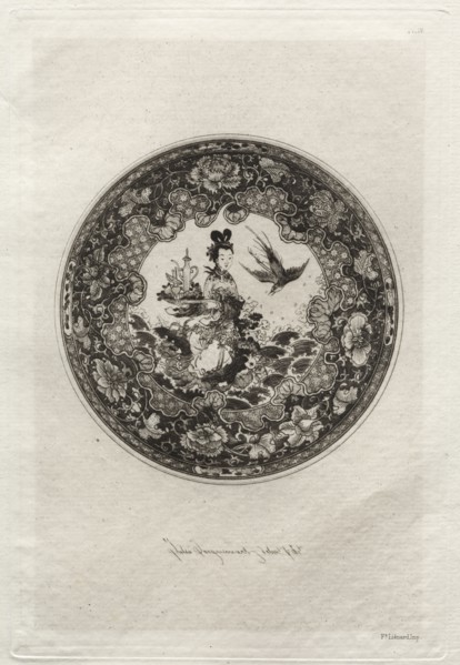History of the Ceramic Art: Saucer with Rich Enameled Ground and Medallion Representing the Goddess
