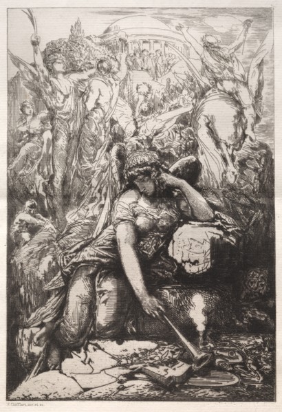 Melancholy. Nicolas-François Chifflart (French, 1825-1901), Francois Liénard, Paris. Etching;