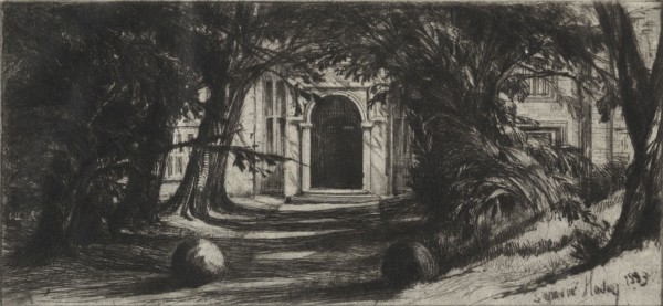 Mytton Hall, 1859. Francis Seymour Haden (British, 1818-1910). Drypoint; sheet: 19 x 32.9 cm (7 1/2