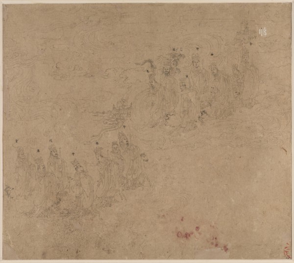 Album of Daoist and Buddhist Themes: Procession of Daoist Deities: Leaf 25, 1200s. China, Southern