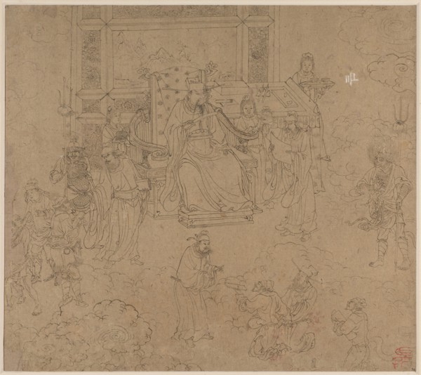 Album of Daoist and Buddhist Themes: Kings of Hells: Leaf 36, 1200s. China, Southern Song dynasty