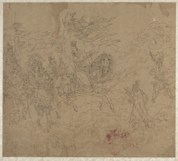 Album of Daoist and Buddhist Themes: Procession of Daoist Deities: Leaf 4, 1200s. China, Southern